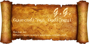 Gyurcsányi Gyöngyi névjegykártya